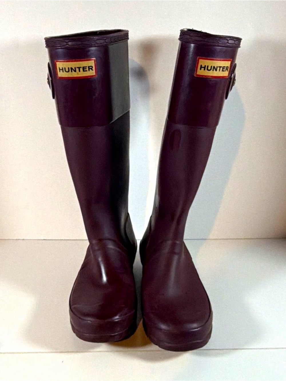 Hunter Girl’s (Size 5G) Tall Waterproof Rain Boots - Burgundy/Maroon